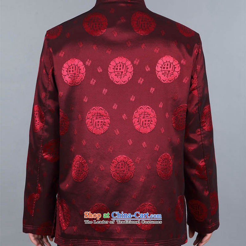 In line with Tang Man Yun long-sleeved elderly Chinese Han-father festive well field jacket DY05  XXL, deep red-line (youthinking cloud) , , , shopping on the Internet