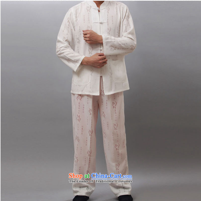 In line long-sleeved thin, male cloud Chinese Fook field cotton linen exercise clothing in elderly men home service kit DY001 White M-line (youthinking cloud) , , , shopping on the Internet