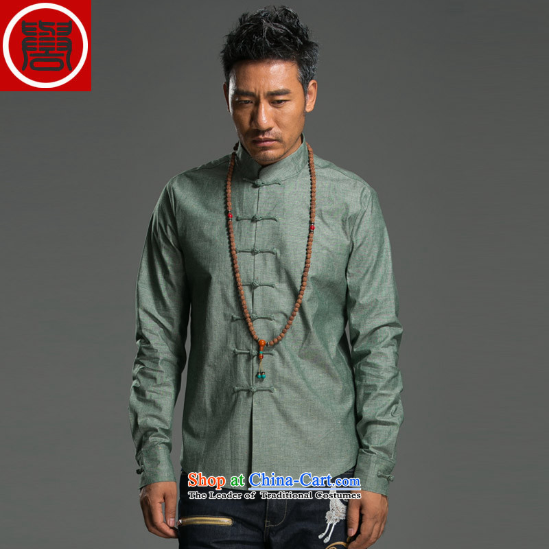 Renowned 2015 China wind spring and autumn men Chinese cotton linen Sau San disk tie china Mock-Neck Shirt linen pure color improved Tang dynasty green movement (2XL) picture, prices, brand platters! The elections are supplied in the national character of distribution, so action, buy now enjoy more preferential! As soon as possible.