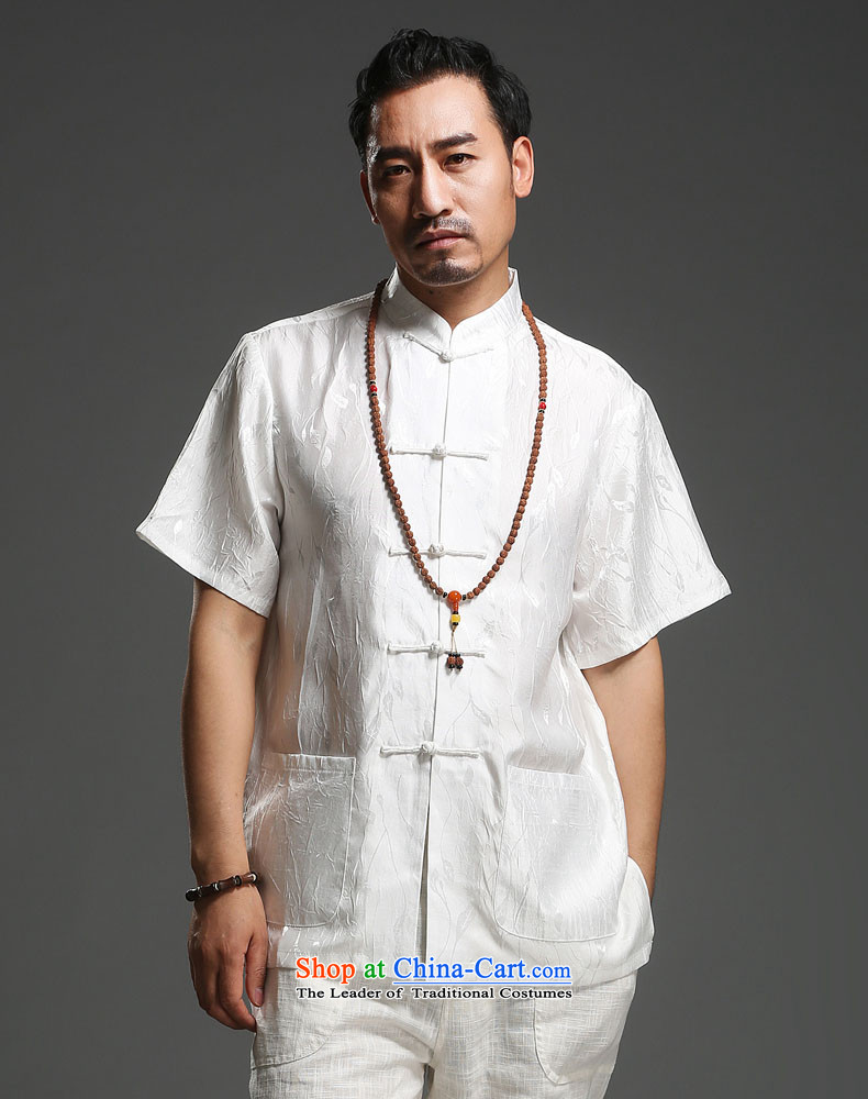 Renowned men 2014 Summer new middle-aged man Tang dynasty short-sleeved cotton linen Tang dynasty loose breathable short-sleeved T-shirt light gray large (175)Picture, prices, brand platters! The elections are supplied in the national character of distribution, so action, buy now enjoy more preferential! As soon as possible.