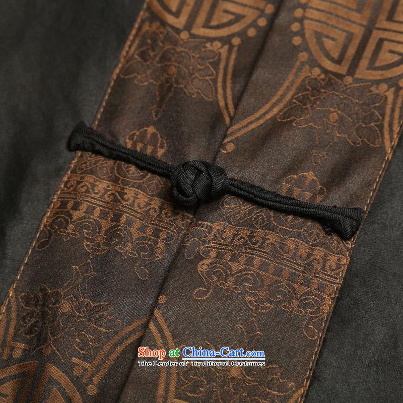 Renowned men silk short-sleeved Tang Dynasty Chinese shirt Men's Shirt herbs extract cloud of incense yarn men's short-sleeved black, 170, the Tang dynasty (CHIYU renowned shopping on the Internet has been pressed.)