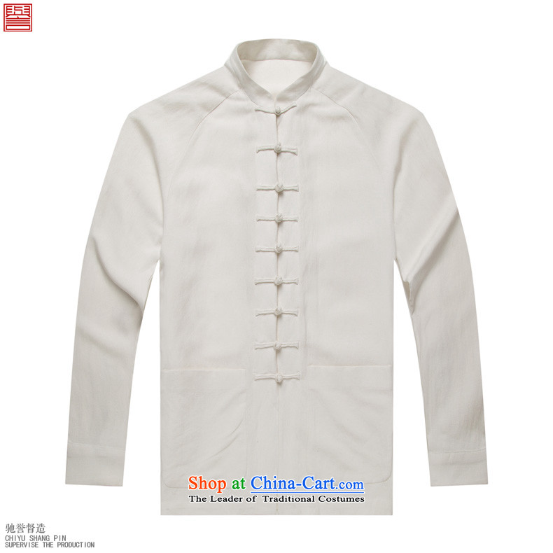 Renowned Tang replacing men China wind spring long-sleeved ethnic Chinese collar new Chinese tunic tray clip Han-men and white picture, prices, 3XL brand platters! The elections are supplied in the national character of distribution, so action, buy now enjoy more preferential! As soon as possible.