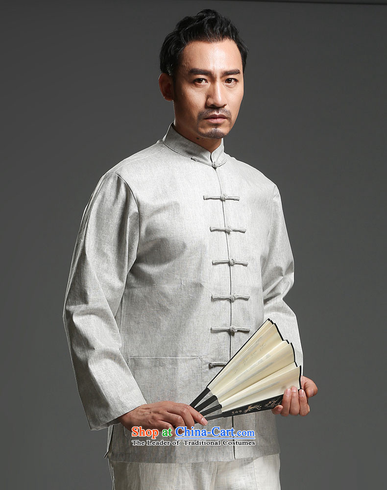 Renowned New China wind load spring and autumn and long-sleeved Chinese Tang dynasty and long-sleeved tray clip Tang dynasty cotton linen coat light yellow giant (2XL) picture, prices, brand platters! The elections are supplied in the national character of distribution, so action, buy now enjoy more preferential! As soon as possible.