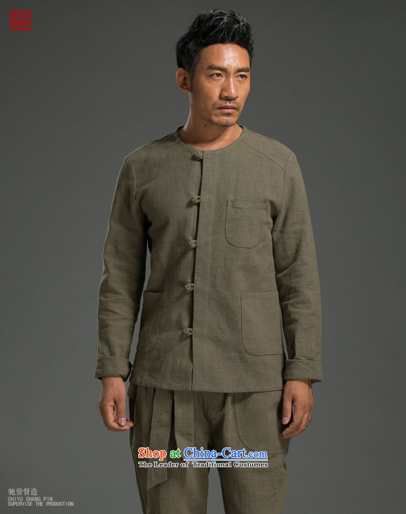 Renowned China wind ma disk load autumn shirt clip New retro men's Sau San ethnic linen white long-sleeved shirt jumbo (2XL) picture, prices, brand platters! The elections are supplied in the national character of distribution, so action, buy now enjoy more preferential! As soon as possible.