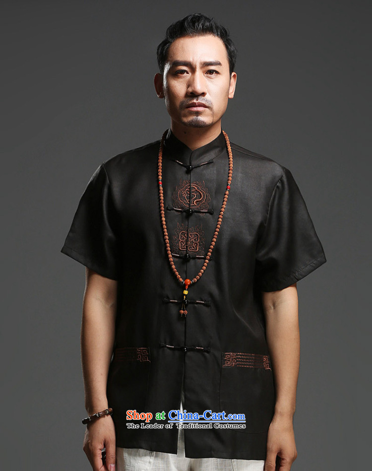 Father's Day men renowned Tang Dynasty silk incense cloud men's yarn short-sleeved T-shirt Chinese Men's Mock-Neck Summer Pack Black Jumbo 180 pictures, prices, brand platters! The elections are supplied in the national character of distribution, so action, buy now enjoy more preferential! As soon as possible.