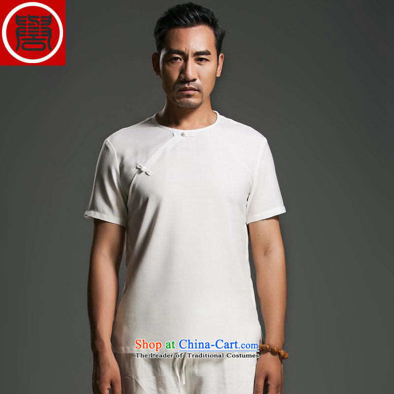 Free trial through China wind men's summer linen disc detained round-neck collar short-sleeved swashplate detained Korean male personality m Yellow large (XL), renowned (CHIYU) , , , shopping on the Internet