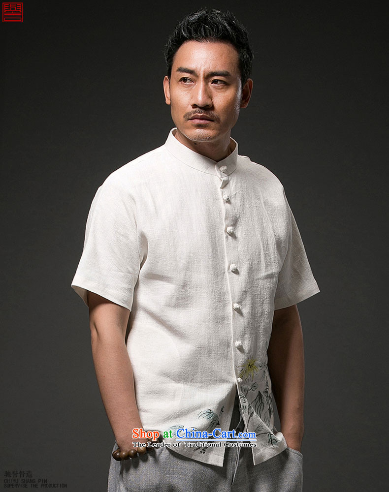 Renowned Tang replacing men's leisure printed cloth short-sleeved shirt linen china wind male cotton linen clothes men's summer light green XL Photo, prices, brand platters! The elections are supplied in the national character of distribution, so action, buy now enjoy more preferential! As soon as possible.