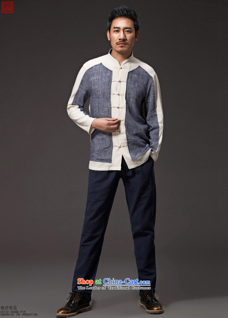 Renowned China wind Cheongsams Men long-sleeved shirt Sau San Chinese linen Men's Shirt clip and the Spring and Autumn period is light gray large XL photo T-shirt, prices, brand platters! The elections are supplied in the national character of distribution, so action, buy now enjoy more preferential! As soon as possible.