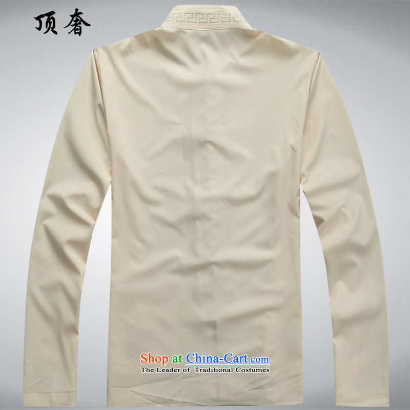 Top Luxury new summer, Tang Dynasty Men's Long-Sleeve men of older persons in the Han-China wind Long-sleeve kit exercise clothing father Han-beige boxed kit 43/190, top luxury shopping on the Internet has been pressed.