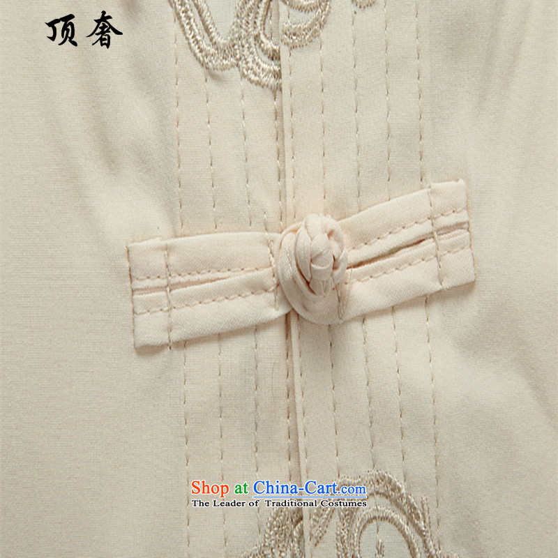 Top Luxury new summer, Tang Dynasty Men's Long-Sleeve men of older persons in the Han-China wind Long-sleeve kit exercise clothing father Han-beige boxed kit 43/190, top luxury shopping on the Internet has been pressed.