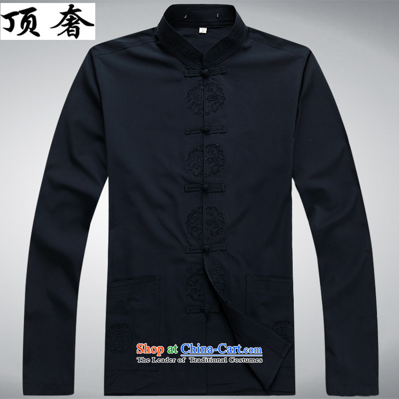Top Luxury new summer, Tang Dynasty Men's Long-Sleeve men of older persons in the Han-China wind Long-sleeve cuff kit exercise clothing father Han-loaded blue packaged 41/180, top luxury shopping on the Internet has been pressed.