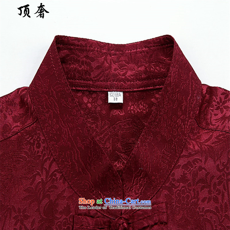 Top Luxury spring and autumn 2015 new long-sleeved Tang Dynasty Package Mock-neck Han-disc loose ties China wind from older version packaged dress shirt collar Tang dynasty red T-shirt 39/170, top luxury shopping on the Internet has been pressed.