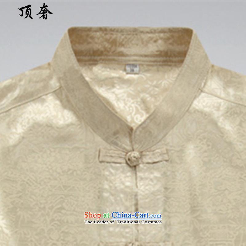 Top Luxury spring and autumn 2015 new long-sleeved Tang Dynasty Package Mock-neck Han-disc loose ties China wind from older version packaged tai chi Tang dynasty Mock-neck shirt, beige jacket 42/185, top luxury shopping on the Internet has been pressed.