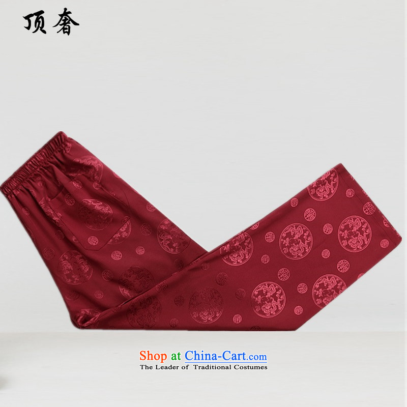 The extravagance in spring and autumn of 2015, the top men Tang Dynasty Package Version loose collar up a thin white tie, Hon Kenneth Ting dress in the older Tang Dynasty Package red kit L/175, top luxury shopping on the Internet has been pressed.