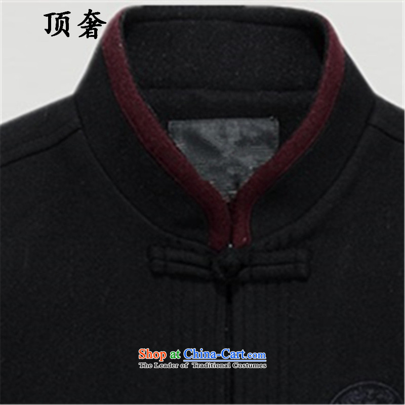 Top Luxury  2015 autumn and winter, men's woolen? Tang dynasty collar thick China wind male blouses male jacket coat Han-Tang Dynasty Chinese men and classic black 180, top luxury shopping on the Internet has been pressed.