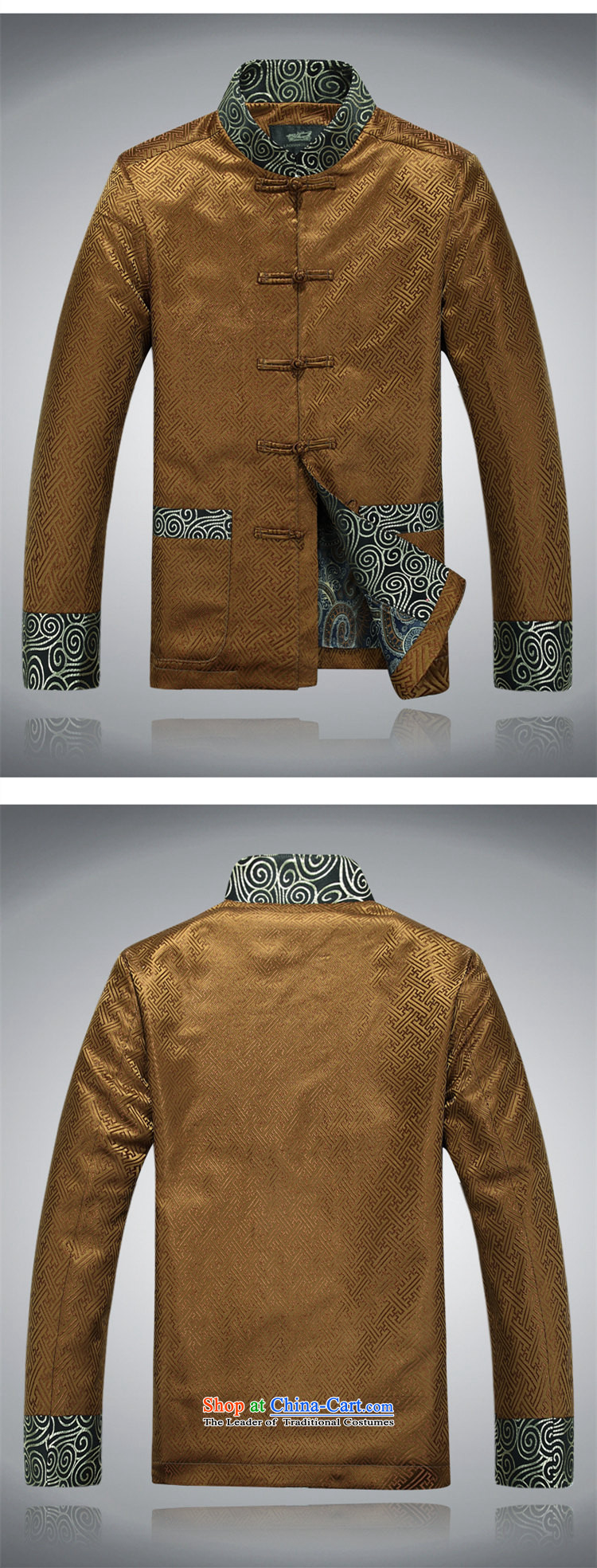 Top Luxury Tang dynasty 2015 Spring New collar jacket men long-sleeved Tang dynasty China wind Men's Jackets Chinese Dress Casual Tang Blouses Gold T-shirt M/170 picture, prices, brand platters! The elections are supplied in the national character of distribution, so action, buy now enjoy more preferential! As soon as possible.