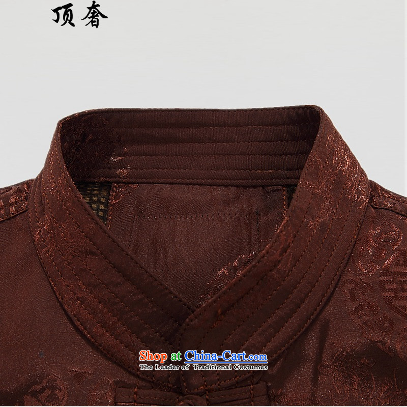Top Luxury male jacket of older persons in the autumn replacing Tang Dynasty Men long-sleeved birthday too Shou Chinese dress jacket for the elderly men relaxd Tang blouses red jacket and coffee-colored L/175,) top luxury shopping on the Internet has been
