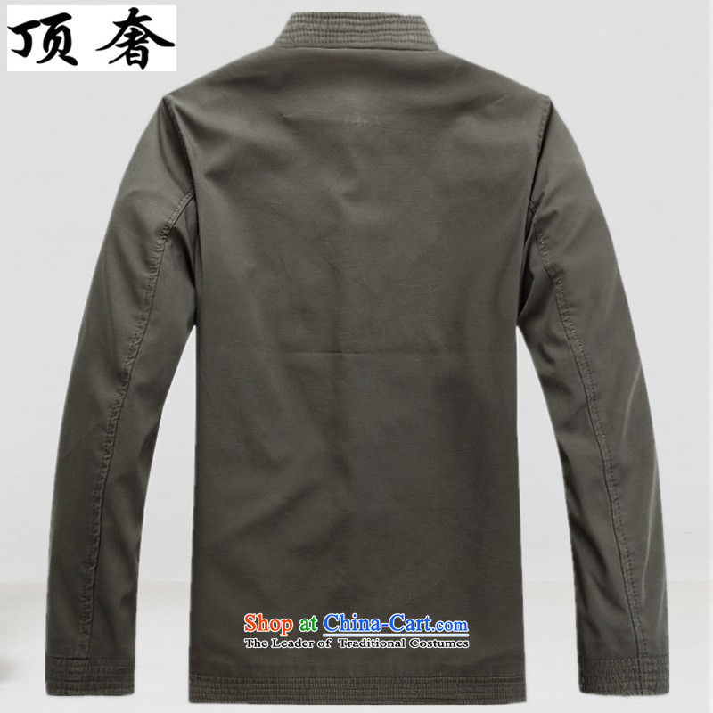 Top luxury, in spring and autumn older Tang Blouses China wind men Tang Dynasty Chinese ancient male long-sleeved sweater Han-male ball served life jackets L/175, light green top luxury shopping on the Internet has been pressed.