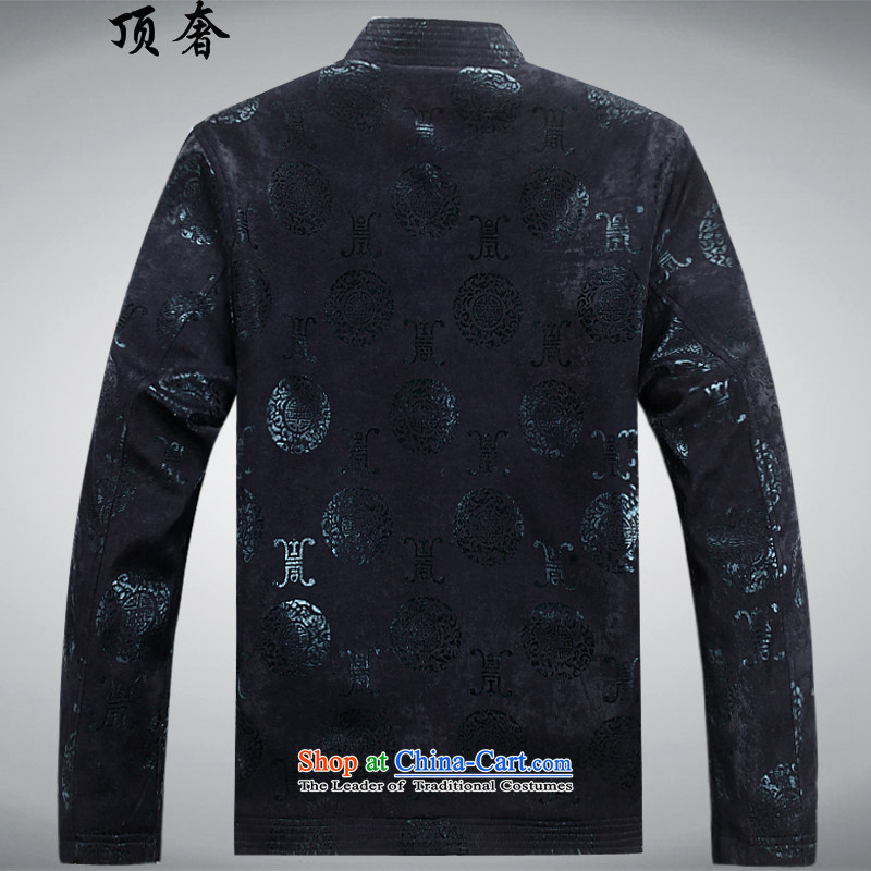 Top Luxury autumn and winter, Tang blouses and lint-free loose collar men's jackets in older men thick Tang jacket father replacing Chinese Han-Tang dynasty older deep red velvet M/170, plus top luxury shopping on the Internet has been pressed.