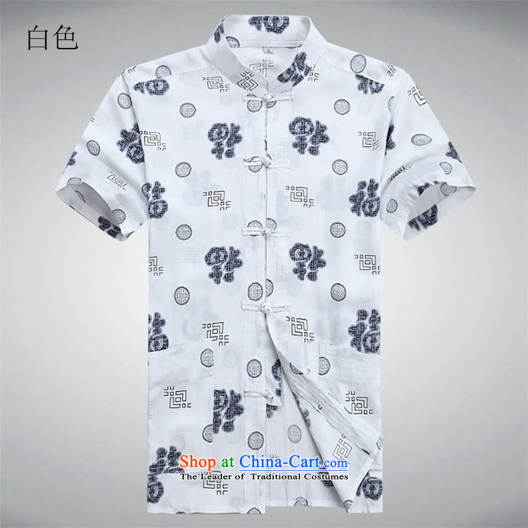 Beijing Summer middle-aged men OSCE Tang dynasty in his shirt-sleeves older father boxed collar half-sleeved shirt L/175 white picture, prices, brand platters! The elections are supplied in the national character of distribution, so action, buy now enjoy more preferential! As soon as possible.