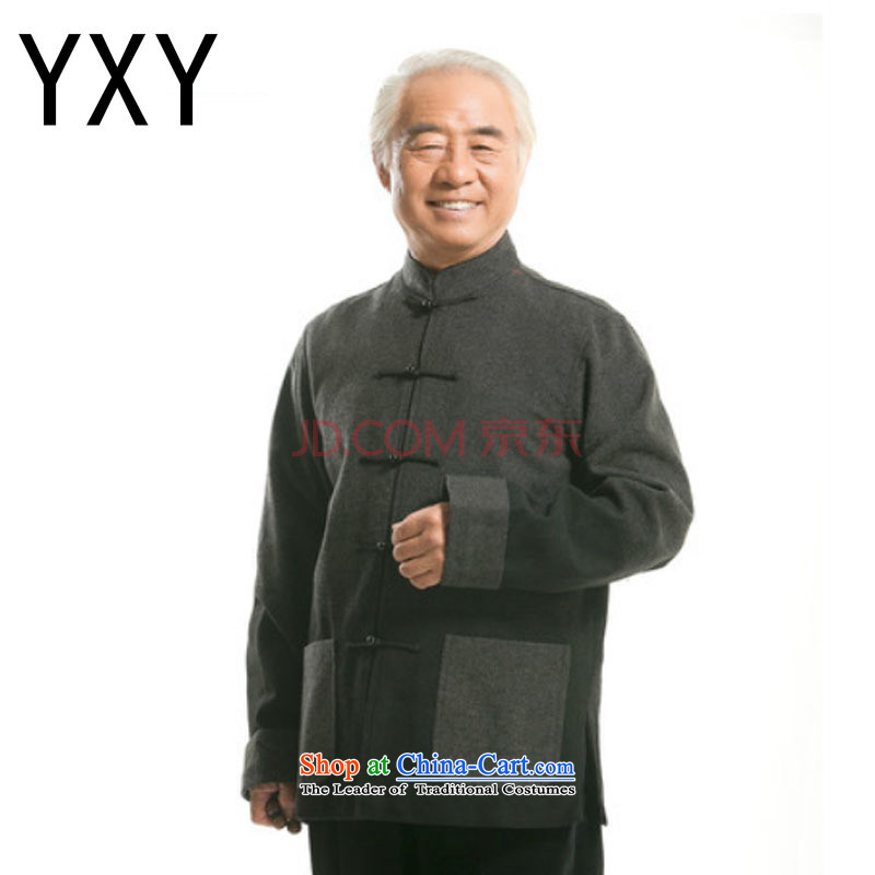In line for autumn and winter cloud new product in older men improved national father grandfather Tang dynasty and the spell checker shirt?DY0735 color?gray?XL