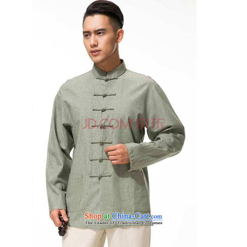 In line cloud men cotton linen collar disc Tang dynasty detained in long-sleeved shirt older leisure long-sleeved green beans Dytm-x multi-colored line-cloud XXXL, youthinking) , , , shopping on the Internet
