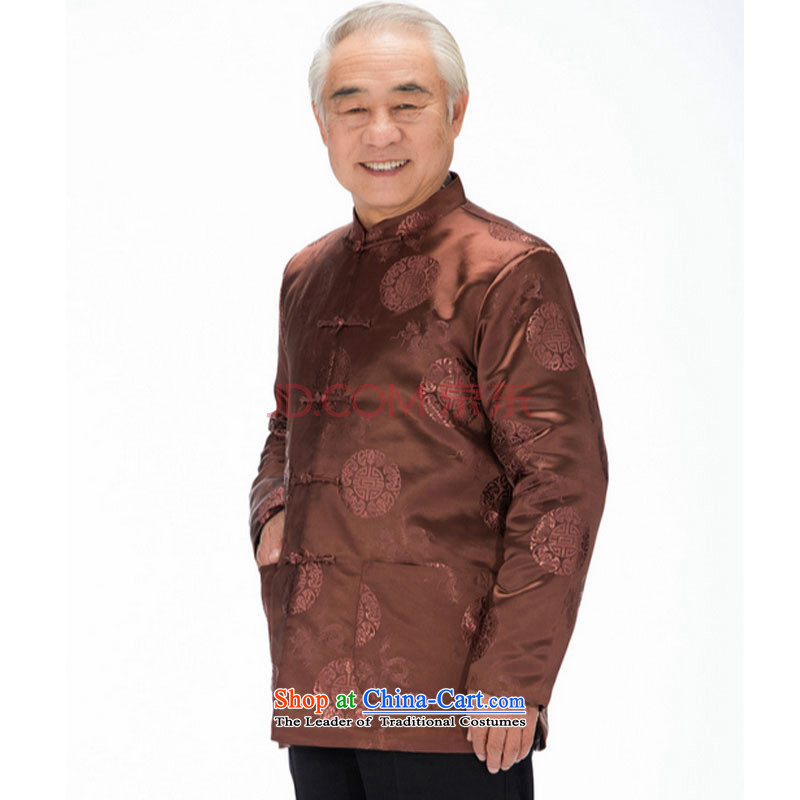 In line with long-sleeved-Tang Yun-clip cotton robe in Tang Dynasty older men's jackets for winter DY0757 autumn khaki -line cloud XXXL, youthinking) , , , shopping on the Internet