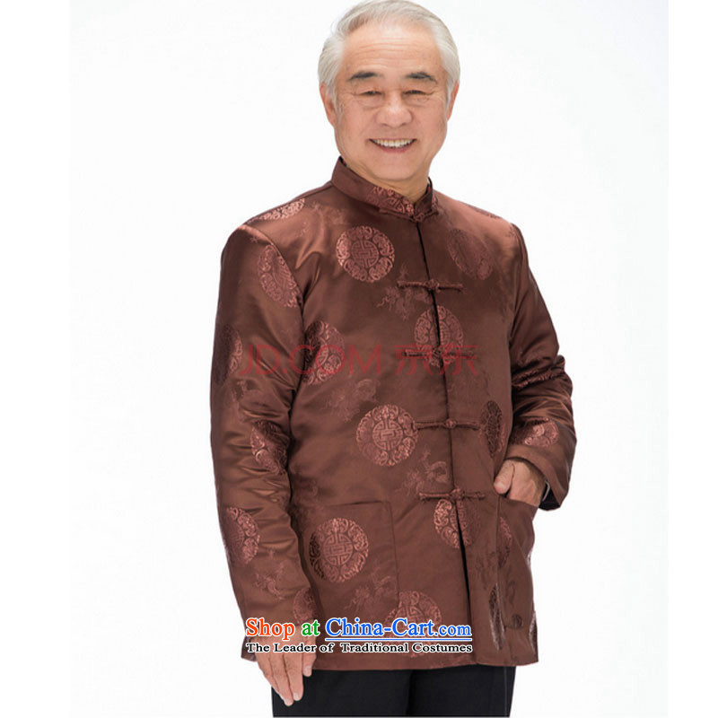 In line with long-sleeved-Tang Yun-clip cotton robe in Tang Dynasty older men's jackets for winter DY0757 autumn khaki -line cloud XXXL, youthinking) , , , shopping on the Internet