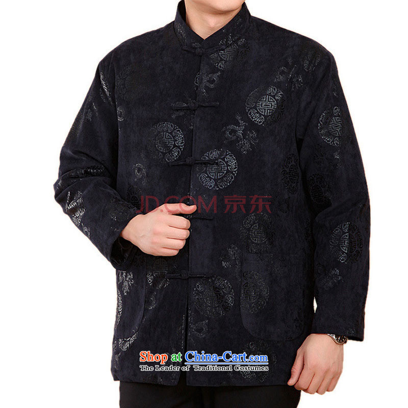 Line-in the cloud of Chinese elderly men leisure long-sleeved Tang dynasty thick cotton plus winter jackets DY2060 Blue M-line (youthinking cloud) , , , shopping on the Internet