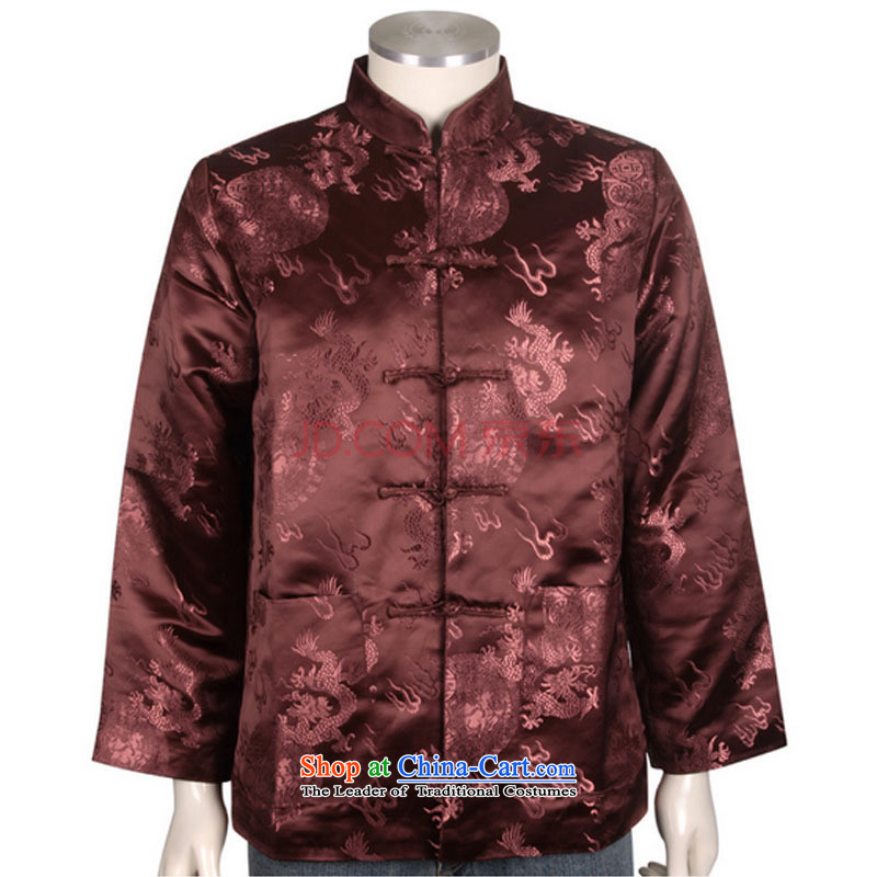 Line-in the cloud of older style Tang blouses men's winter coats cotton Tang dynasty China DY0708 brown XL, stake service line (youthinking cloud) , , , shopping on the Internet