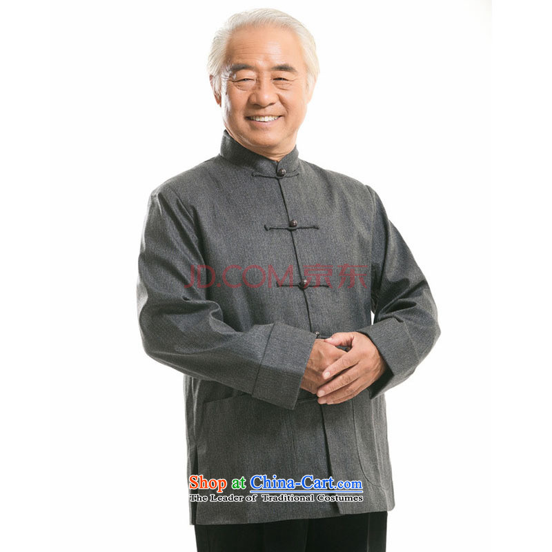 In line cloud men in Tang Dynasty long-sleeved older Chinese Han-father festive upscale jacket DY1361 gray line-XL, Cloud (youthinking) , , , shopping on the Internet