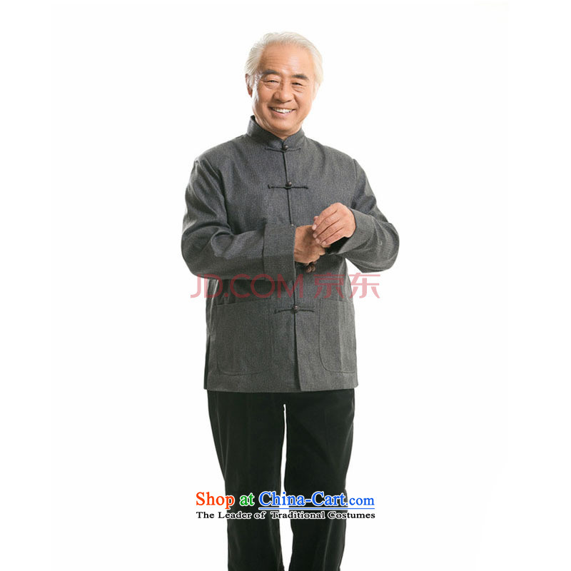 In line cloud men in Tang Dynasty long-sleeved older Chinese Han-father festive upscale jacket DY1361 gray line-XL, Cloud (youthinking) , , , shopping on the Internet