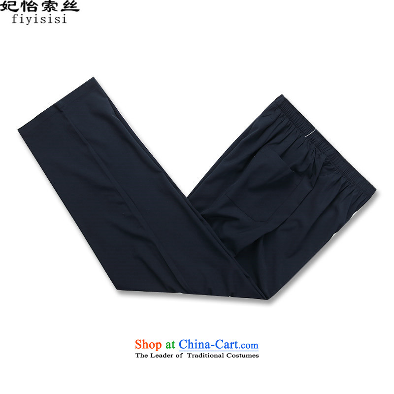 Princess in Selina Chow new long-sleeved men Tang Dynasty Package for the elderly men with elderly men's grandfather father Tang Dynasty Chinese Han-summer older persons short-sleeved blue Kit 180, Princess Selina Chow (fiyisis) , , , shopping on the Inte
