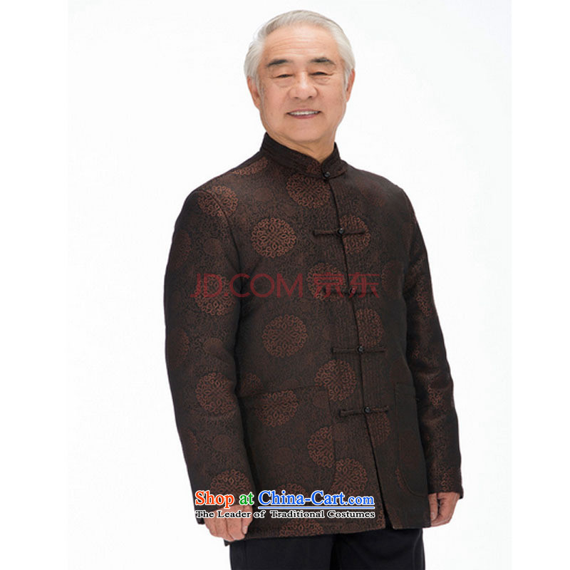 In line cloud elderly men's jackets Tang Tang dynasty of older persons for larger thick Chinese robe China wind ãþòâ DYD-14016  XXXL, brown-line (youthinking cloud) , , , shopping on the Internet
