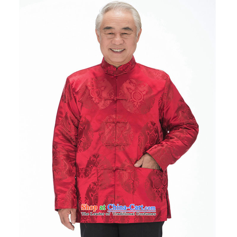 In line with long-sleeve sweater cloud Tang Chinese Double Dragon sheikhs tray clip cotton coat in the autumn and winter coats elderly men with dark red M stake DY0758 line (youthinking cloud) , , , shopping on the Internet