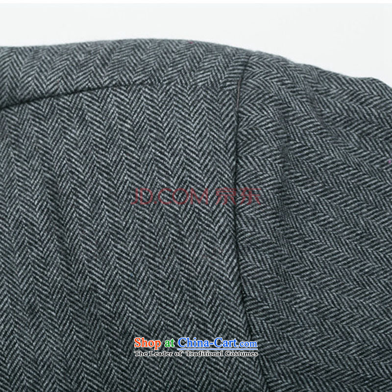 In line cloud men fall and winter coats long-sleeved Tang Dynasty Chinese manual disk? Gross deduction Mock-neck Tang dynasty DY0769 gray line-M, Cloud (youthinking) , , , shopping on the Internet