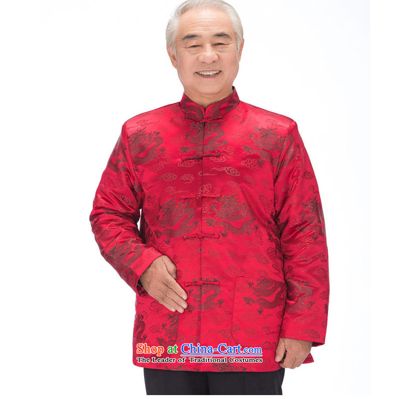 In line cloud men Tang Dynasty Chinese robe long-sleeved sweater disc is older men fall/winter Tang dynasty replacing Eric Li Yunlong DY0789 wine red Black Dragon , L-line (youthinking cloud) , , , shopping on the Internet