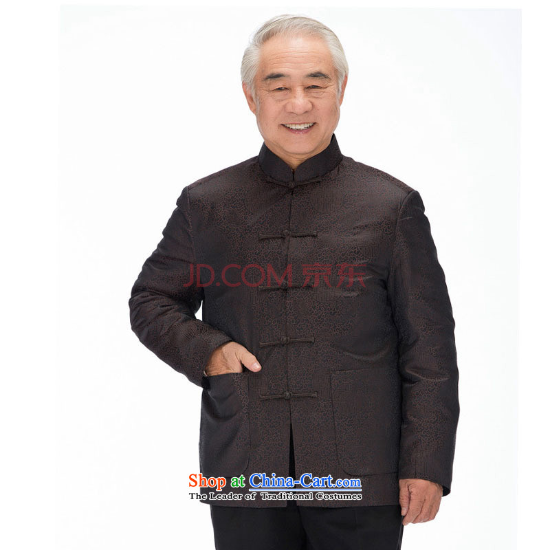 In line cloud men Tang Dynasty Tang dynasty cotton collar emulation silk cotton plus Chinese Tang dynasty cotton coat male DY1212 Brown , L-line (youthinking cloud) , , , shopping on the Internet