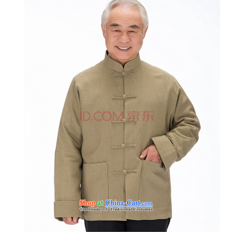 In line and long-sleeved Chinese leisure cloud in older men long-sleeved Tang dynasty thick winter jackets DY1320 yellow line-L, Cloud (youthinking) , , , shopping on the Internet