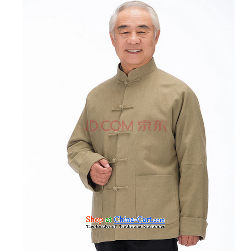 In line and long-sleeved Chinese leisure cloud in older men long-sleeved Tang dynasty thick winter jackets DY1320 yellow line-L, Cloud (youthinking) , , , shopping on the Internet