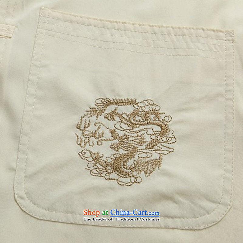 Beijing Summer in the new European older men China wind Tang Dynasty Chinese Kit male short-sleeve kit male XXL/185, white T-shirt (Beijing) has been pressed. OOH JOE shopping on the Internet