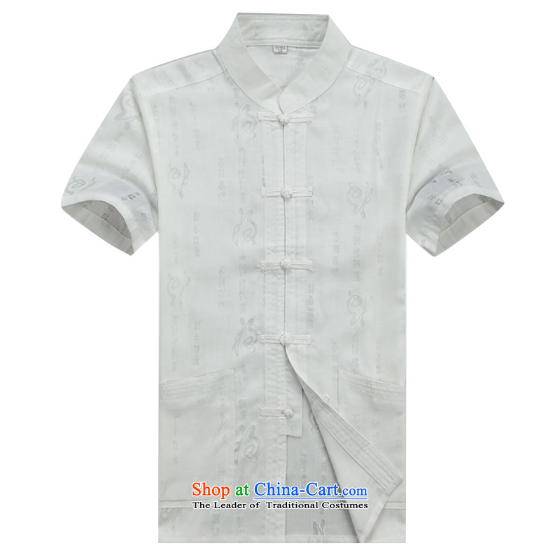 Beijing Europe in the new men Tang dynasty short-sleeved summer linen china wind Chinese collar middle hand-held men improved Tang Dynasty Package half-sleeved shirt ball-service kit XXL/185, white Putin (JOE OOH) , , , shopping on the Internet