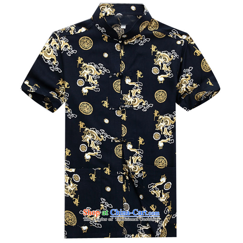 Beijing spring and summer Europe New China wind elders jogging Tang dynasty men short-sleeved blouses Tibetan Blue Tang M/170, Putin (JOE OOH) , , , shopping on the Internet