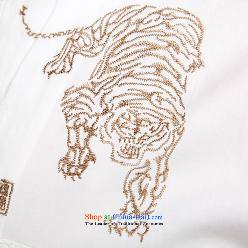 De-tiger fudo 2015 Summer New Men Tang dynasty short-sleeved ethnic Chinese clothing unreasonable pattern God tiger , L'Fudo shopping on the Internet has been pressed.