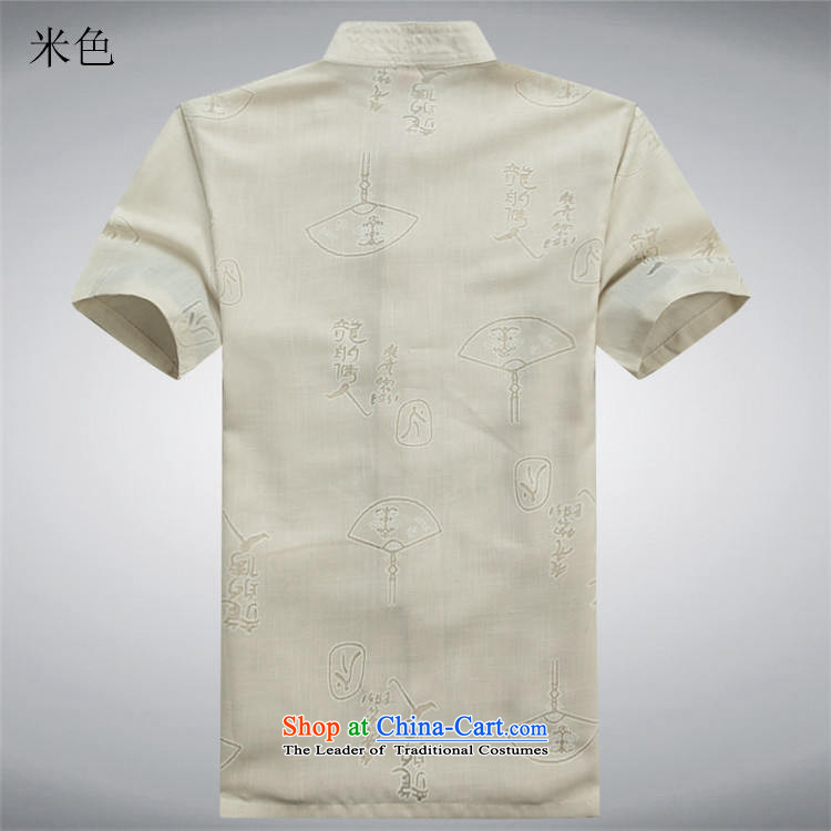 Beijing New OSCE Tang Dynasty Xia Men's older cotton linen Tang Dynasty Short-Sleeve Men with beige XL/180 father picture, prices, brand platters! The elections are supplied in the national character of distribution, so action, buy now enjoy more preferential! As soon as possible.