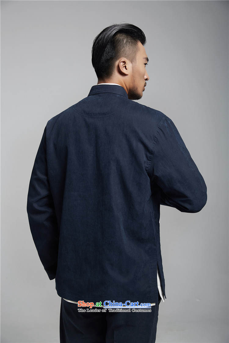 Fudo Lau Fall, 2015 autumn and winter men Tang casual jacket China wind pure color is detained Mock-Neck Shirt Dark Blue L photo enhancement, prices, brand platters! The elections are supplied in the national character of distribution, so action, buy now enjoy more preferential! As soon as possible.