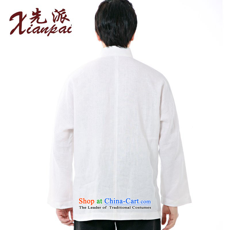 The dispatch of the spring and summer China wind long linen shoulder shirt Tang dynasty and long-sleeved new Chinese collar up Chinese Wind Dress Shirt of ethnic white linen long-sleeved shirt , dispatch (xianpai) , , , shopping on the Internet