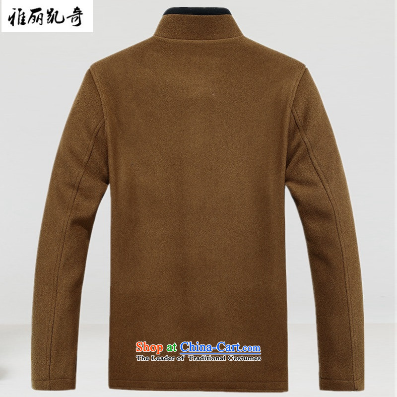 Alice Keci autumn and winter) elderly men taxi fare increase is indeed a long-sleeved jacket is code gross Tang Dynasty Chinese Mock-Neck Shirt improvement of leisure retro style yellow earth XXXL, Alice keci shopping on the Internet has been pressed.