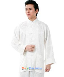 The dispatch of the spring and summer of Tang Dynasty Men long-sleeved dragon design silk Leavesa Scent of high-end dress stylish China wind Father's Day retro-sleeve T-shirt with white pantalette leisure Xiang of long-sleeved kit XXL picture, prices, brand platters! The elections are supplied in the national character of distribution, so action, buy now enjoy more preferential! As soon as possible.