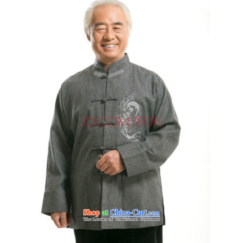 In line cloud gross new autumn and winter?) older men Tang Gown of older persons detained jacket national costumes disc DY0768-1 Light Gray Line-M, Cloud (youthinking) , , , shopping on the Internet